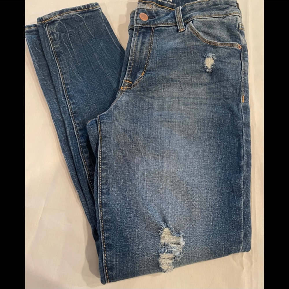 Rockstar mid-rise ripped jeans.